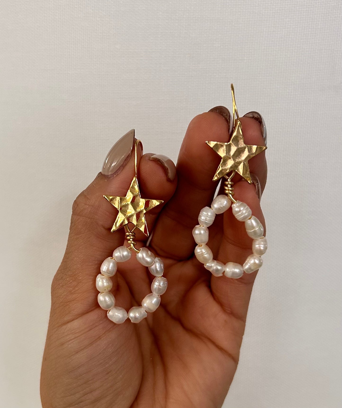 Star and Pearl earrings