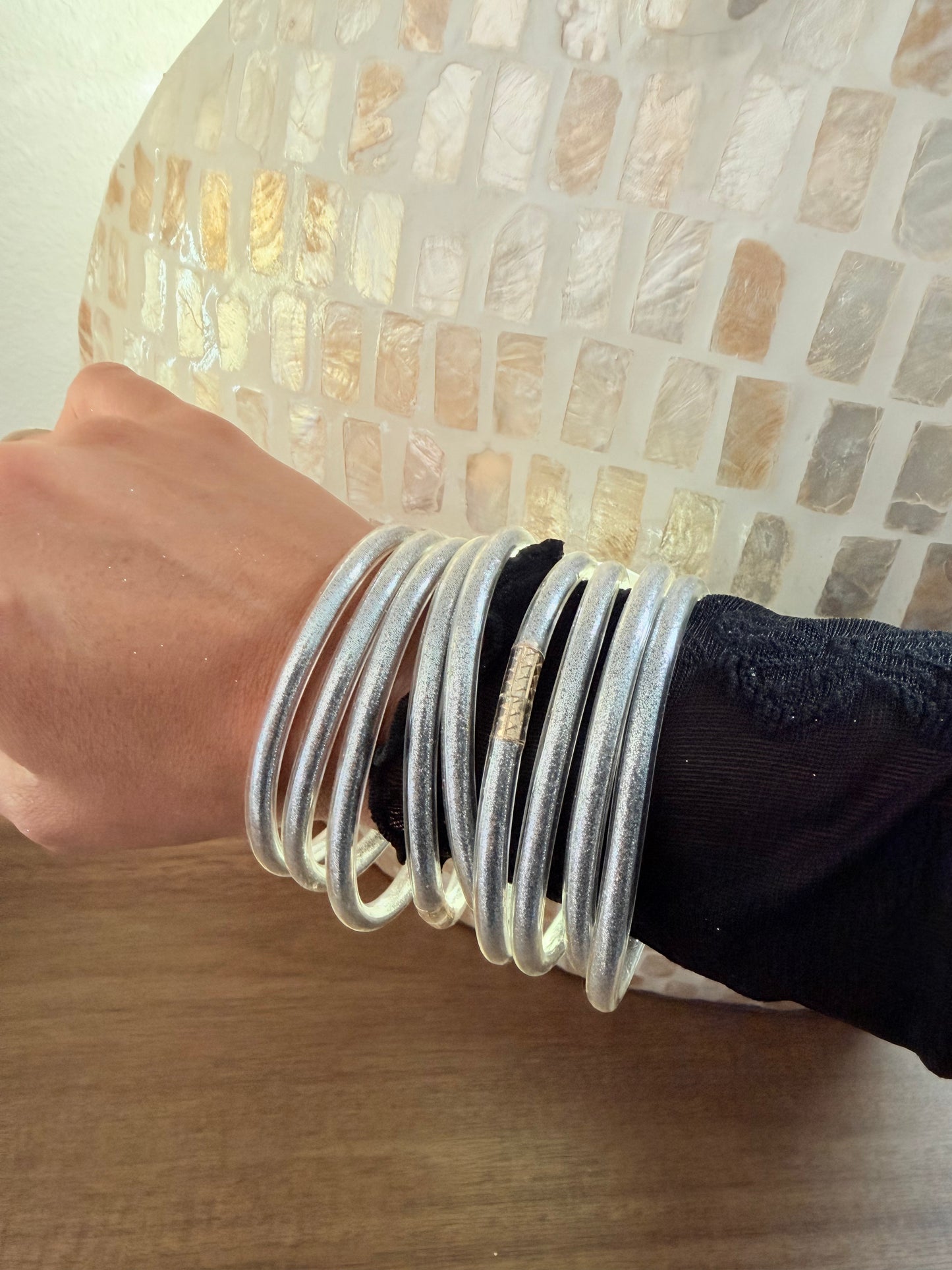 Silver bangles bracelet
