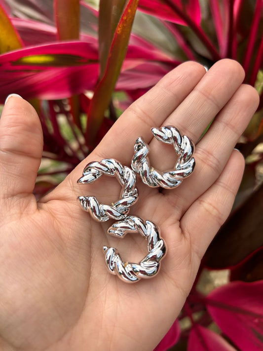 Silver Jazmine ear-cuff